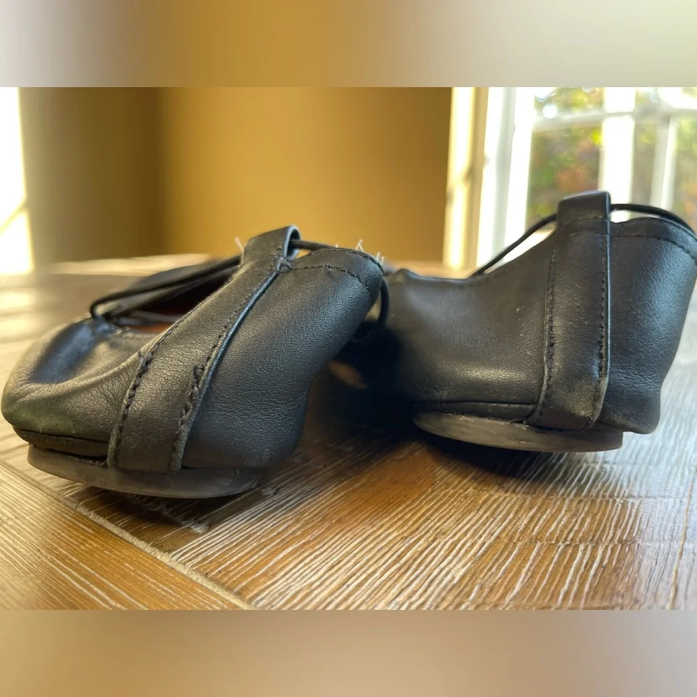 LUCKY BRAND LP-Eaviee Ballerina Flats Black Leather Size 10 - Picture 3 of 9